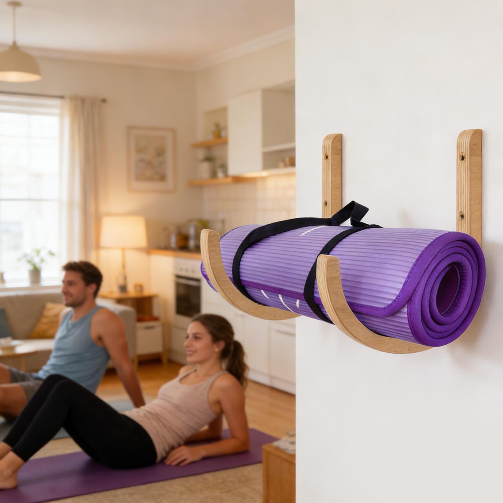 Home Gym Yoga Storage - Держатель для йога-матов из дерева, настенный,