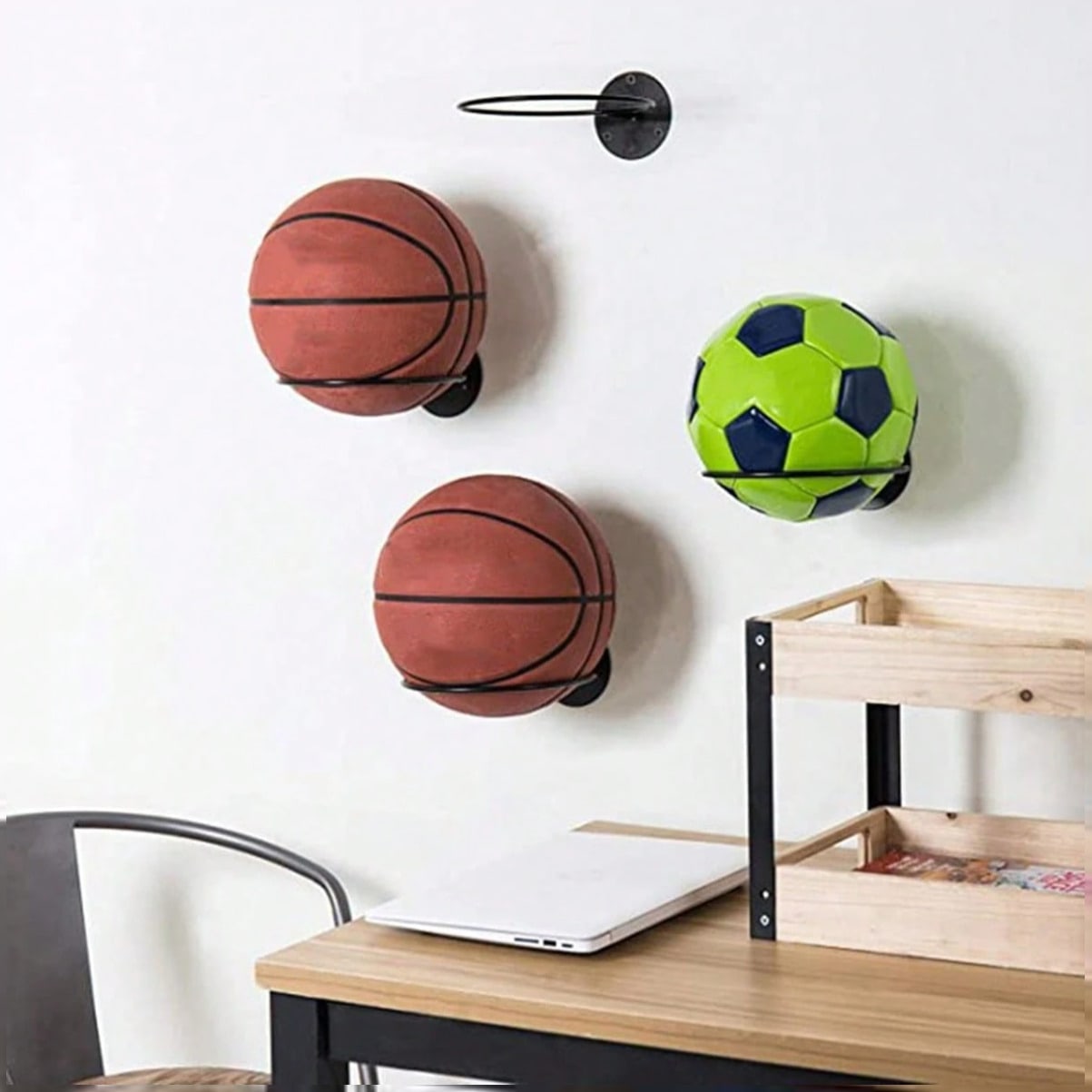 Home Gym On Wall - Компактная настенная стойка для баскетбольного мяча