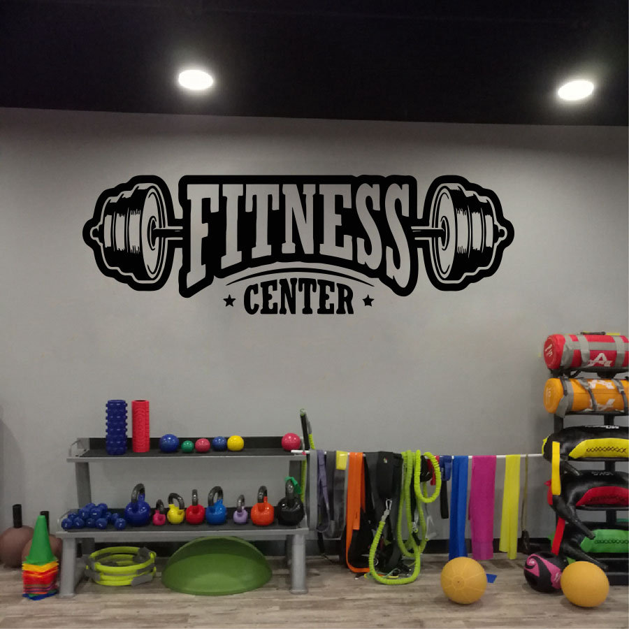Home Gym On Wall - Виниловый декор для спортзала, наклейка на
