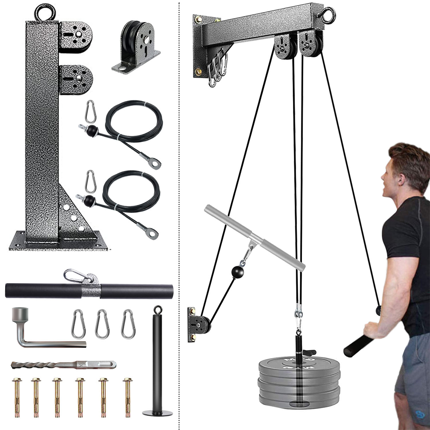 Настенная система шкивов для ф – обзор и цена Home Gym Pulley System