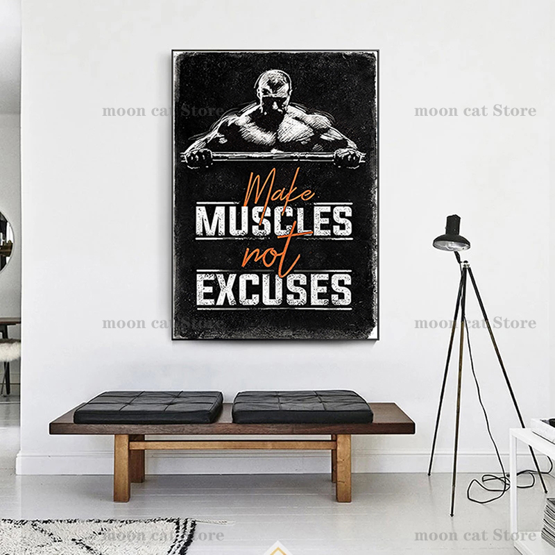 Спортивный постер для фитнеса, – обзор и цена Home Gym On Wall